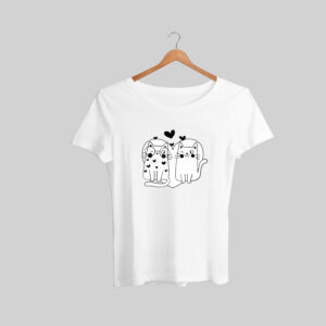 Playera de mujer Michis enamorados